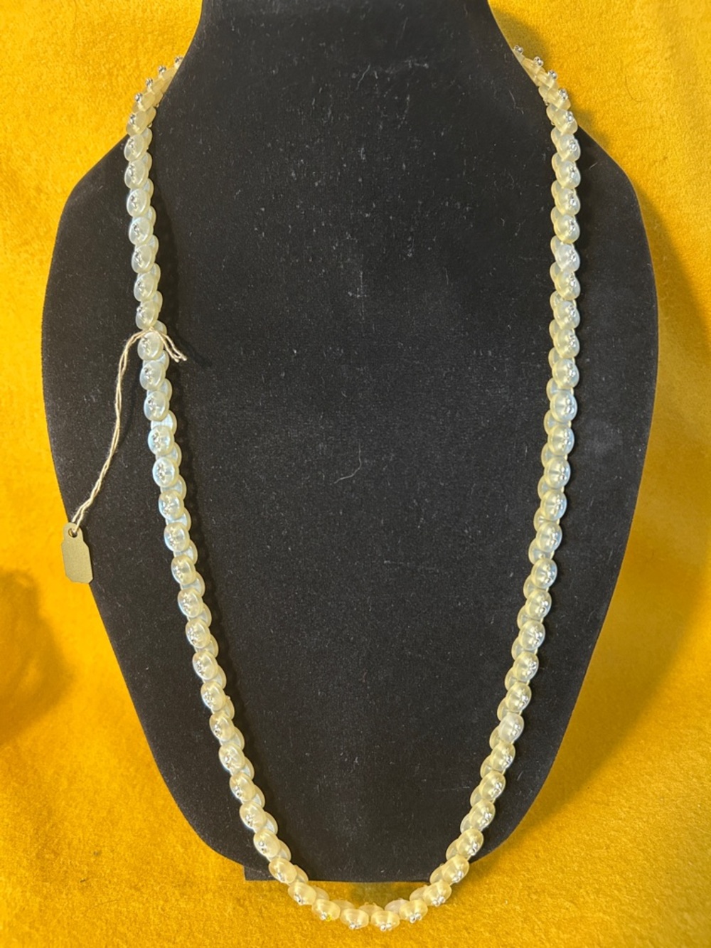 Vintage Beaded Buttons Cream Brand-New Necklace - Women's Jewelry